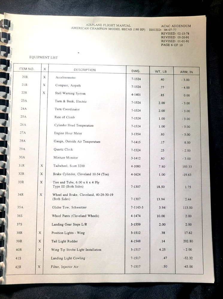 FAA APPROVED - Bellance - Model 8KCAB Flight Operator's Manual...