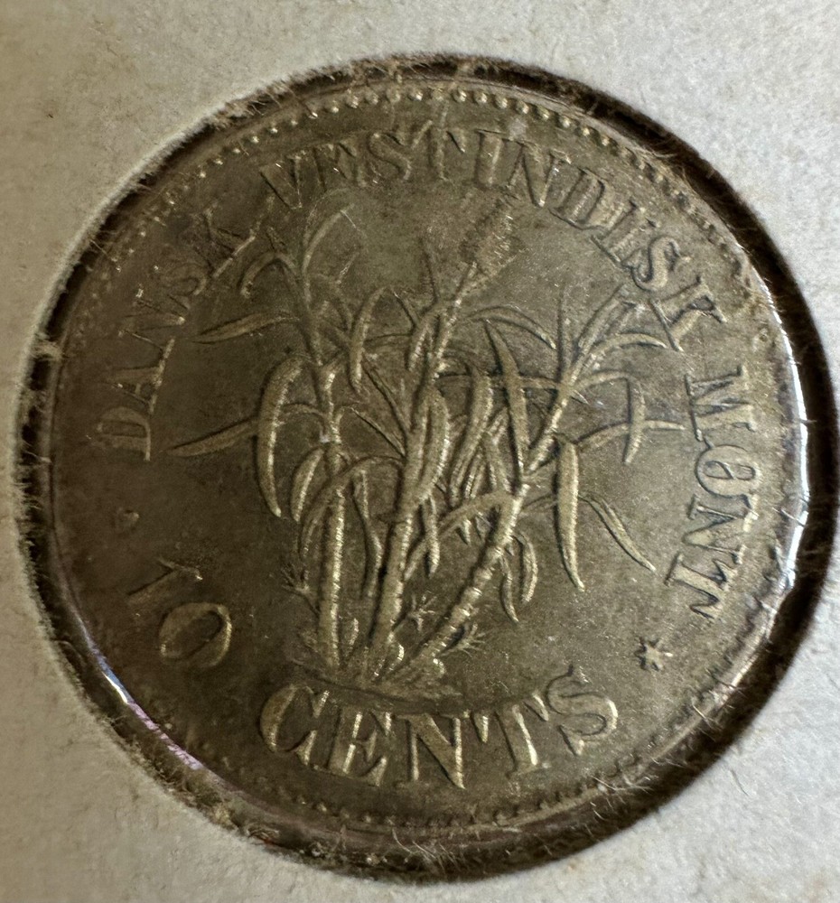 1878 Danish West Indies 10 Cent Coin