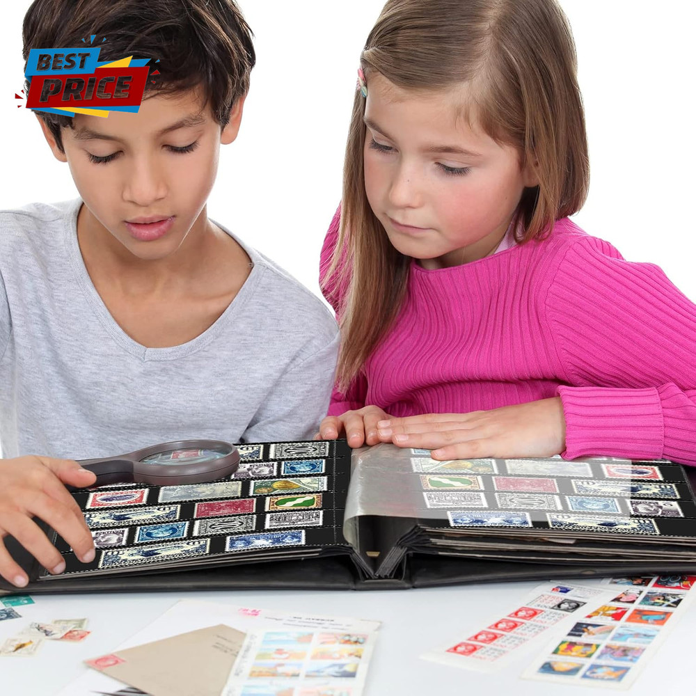 20 Sheets Stamp Pages Collector Album Binder Standard 9 Hole Binder Sleeves for