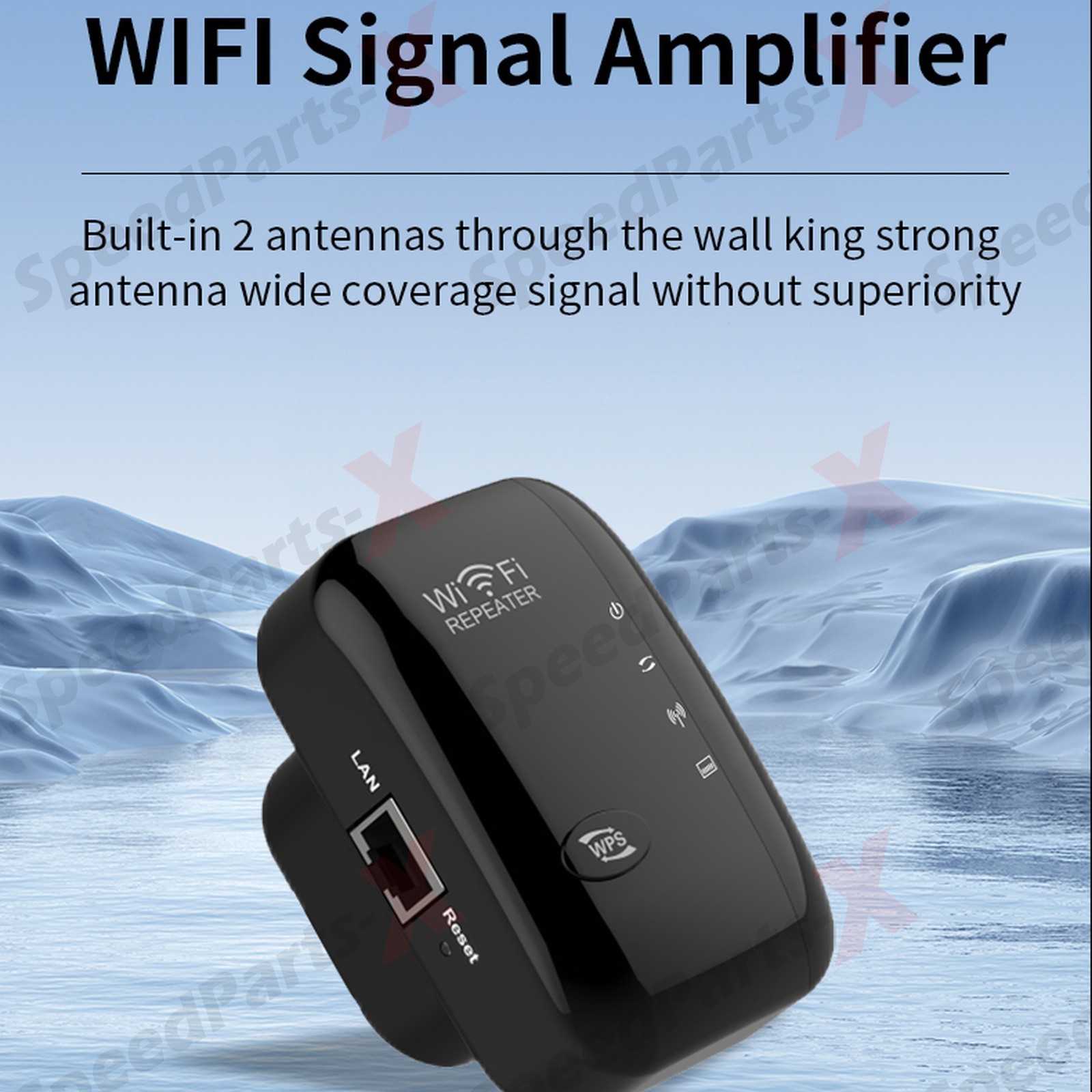 WiFi Range Extender Internet Booster Wireless Signal Repeater Amplifier Black