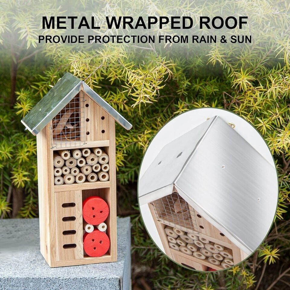 CARTMAN 3 Floor Hanging Insect House for Gardens, Bee, Butterfly, Ladybirds, Bug