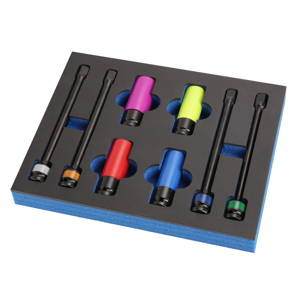 SAE & Metric Torque Limiting Extension bar Deep Impact Socket Lug Nut Set 8pc