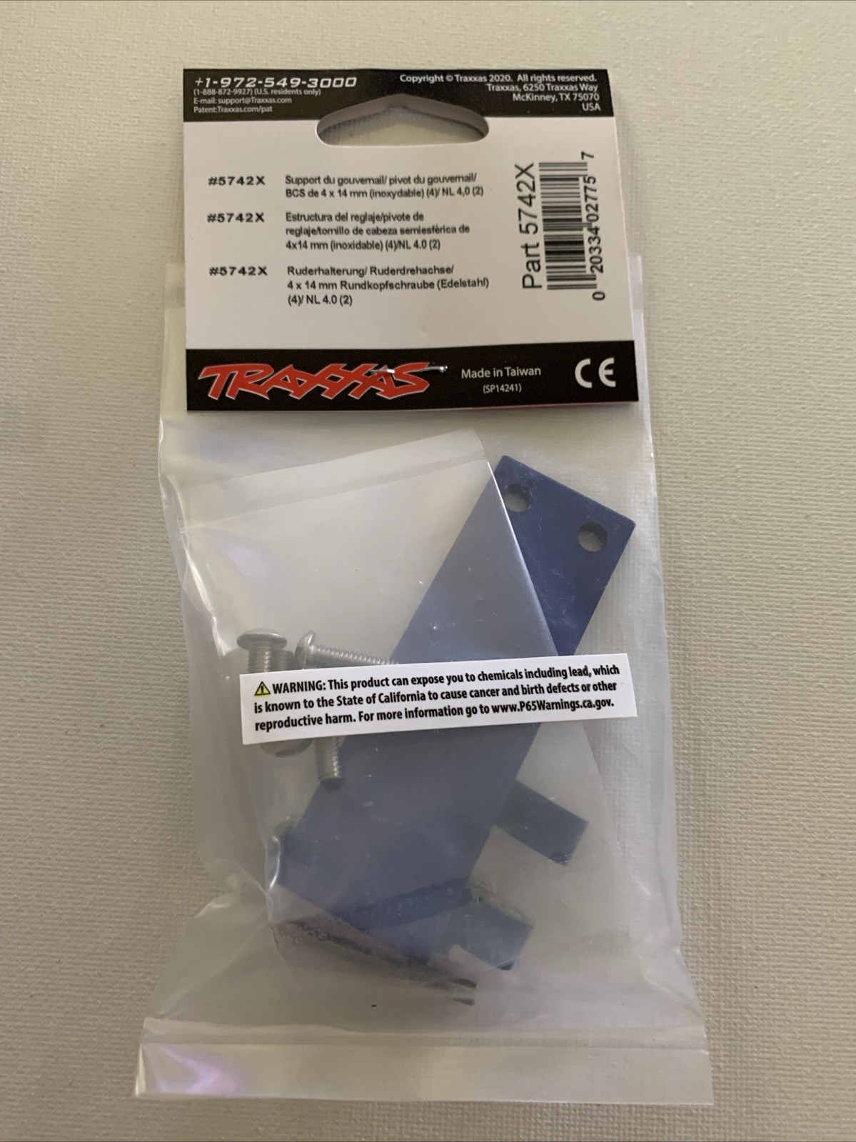 Traxxas Aluminum Rudder Mount & Pivot W/Mounting Screws 5742X NEW