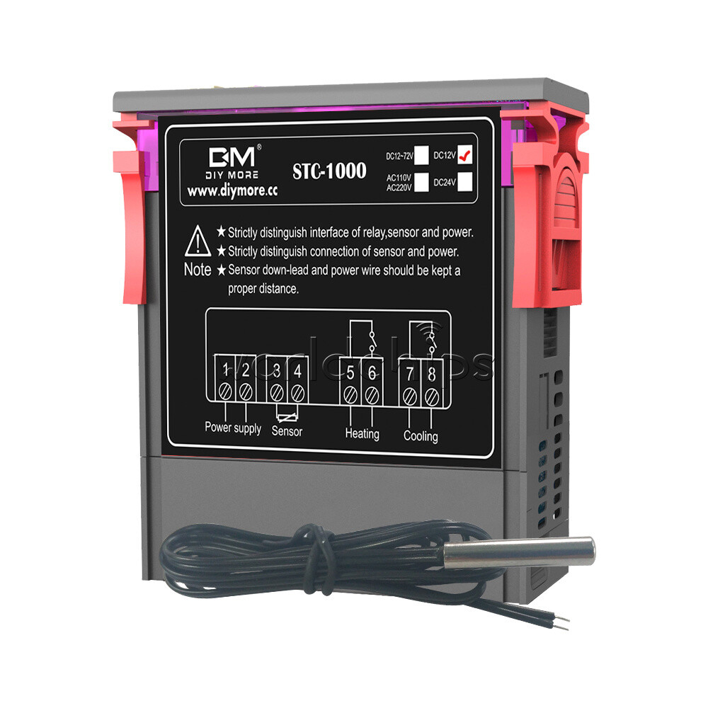 12/24/110/220V STC-1000 Digital Thermostat NTC Sensor Temperature Controller