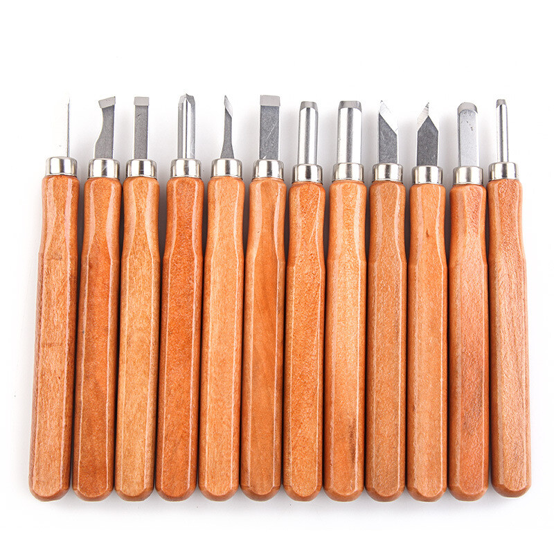12 Pcs Wood Carving Hand Chisel Tool Set, Professional Woodworking Gouges, Steel