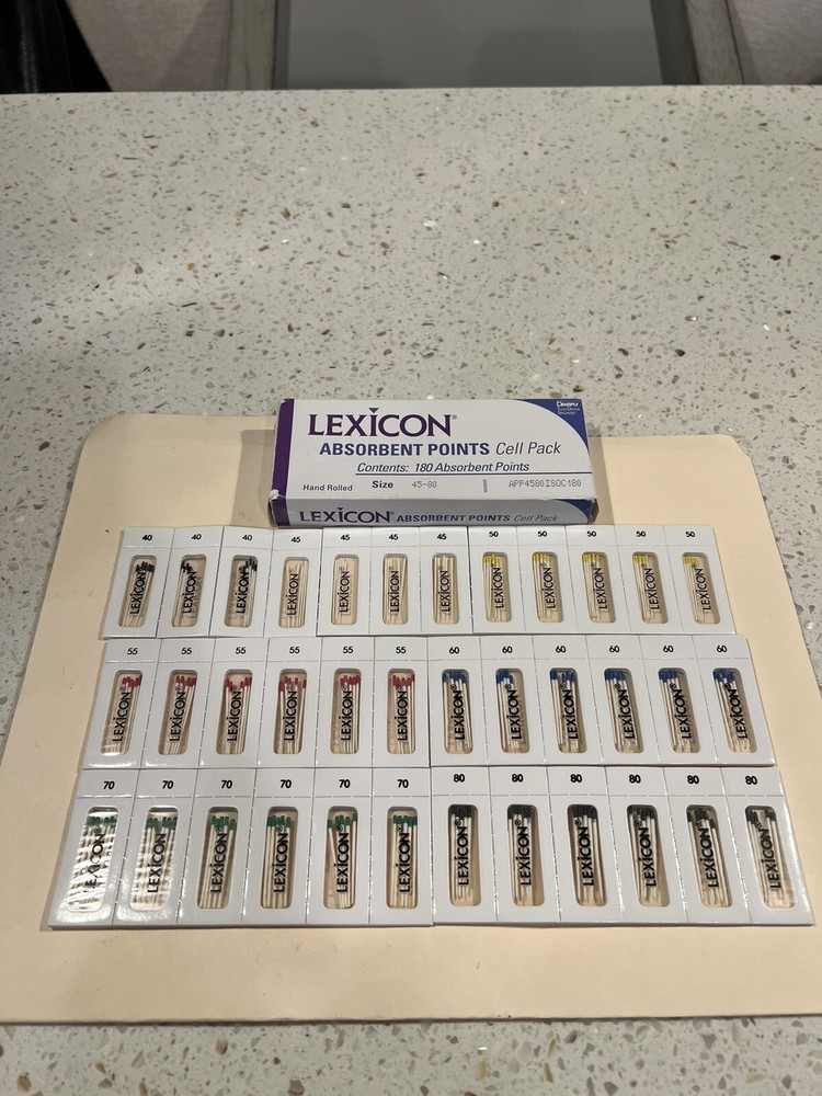 Lexicon Absorbent Points/Paper Points - Assorted Sizes 45-80 - 180 Points Total