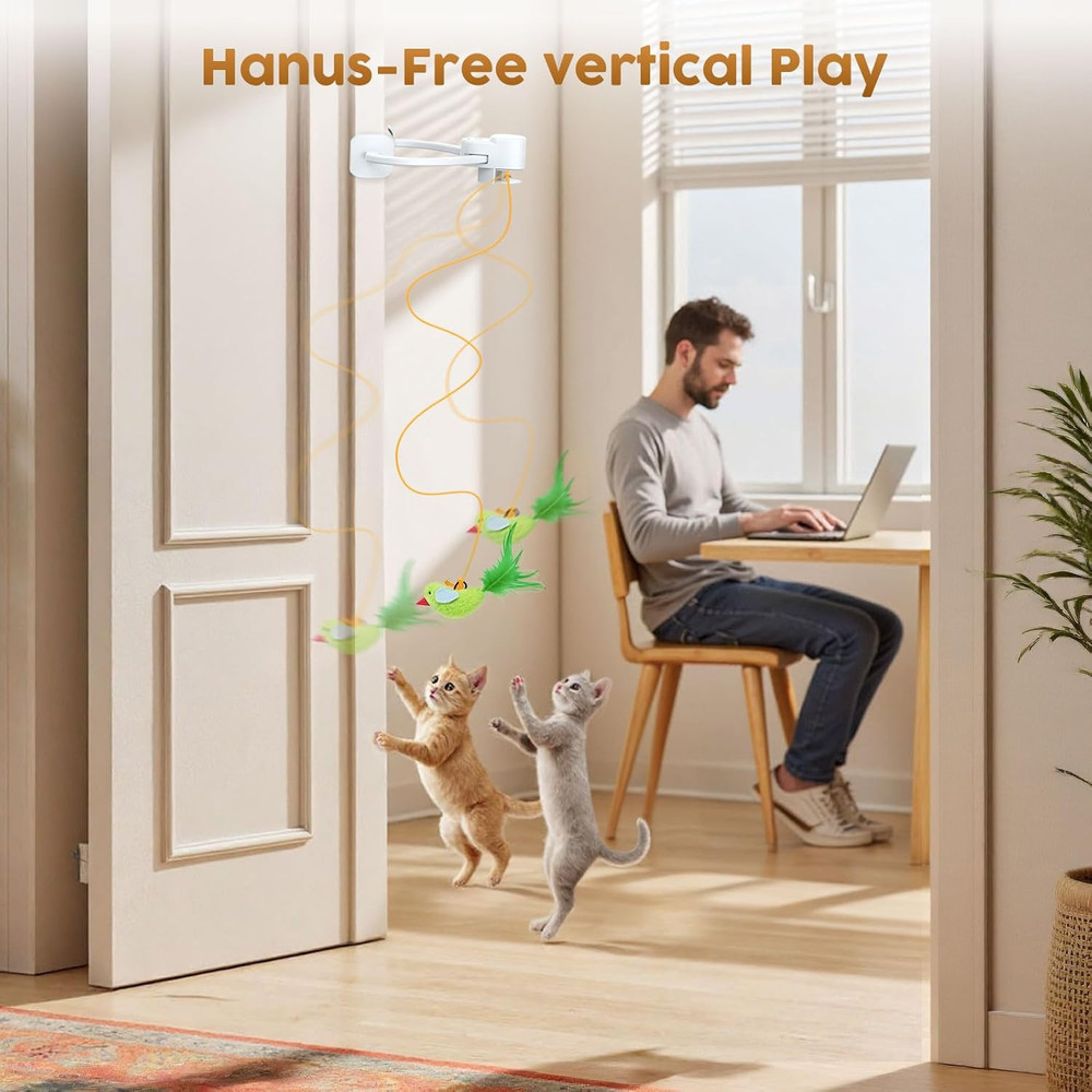 Automatic Flying Bird Toy for Indoor Cats - USB Rechargeable Interactive Fun