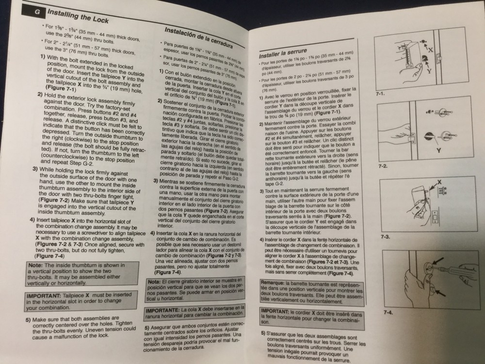 Kaba Simplex 7102/7108 Pushbutton Lock Instruction Book