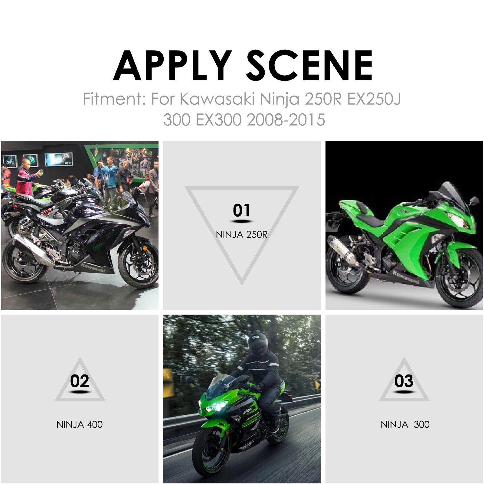 Complete Lock Set for Kawasaki Ninja 250R EX250J 2008-2012 Gas Cap Ignition Key