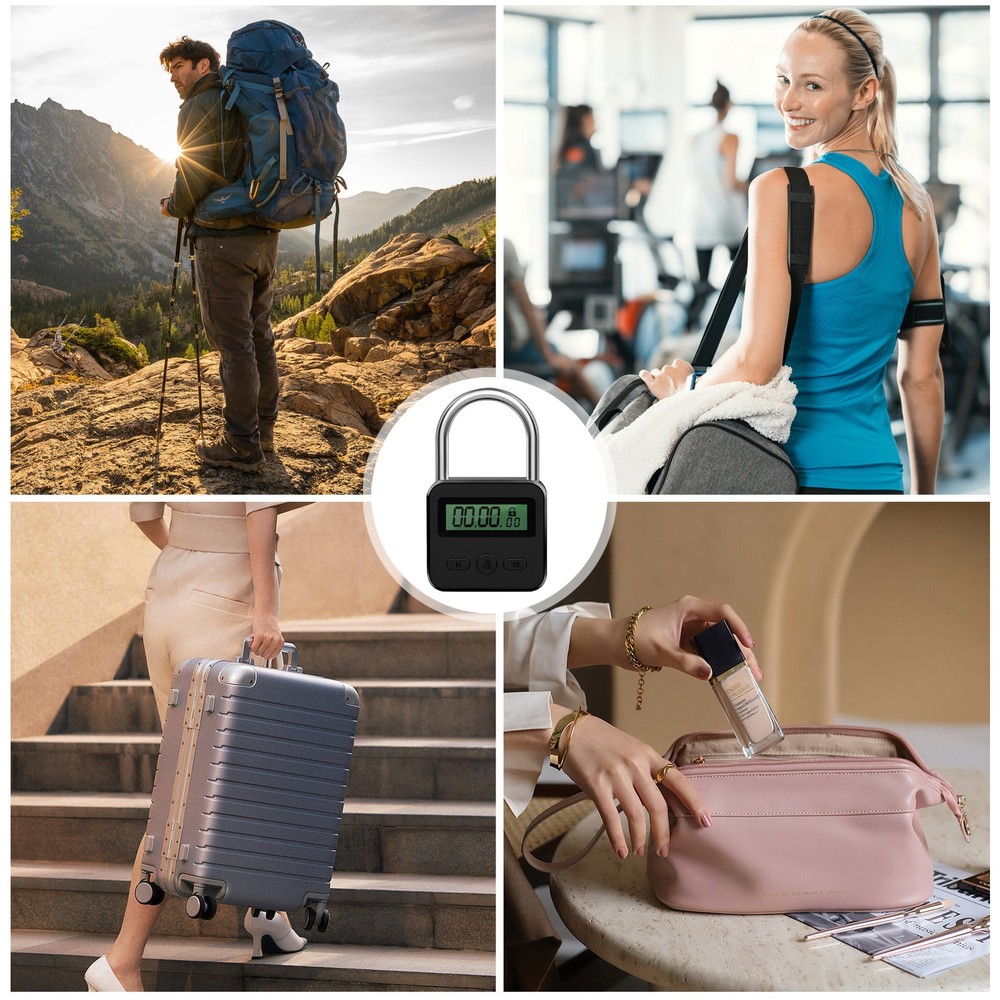 Metal Timer Lock LCD Display Multi-Function Electronic Time 99 Hours Max7349