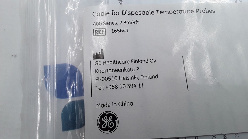GE Cable for Disposable Temperature Probes 400 Series 9ft REF 165641