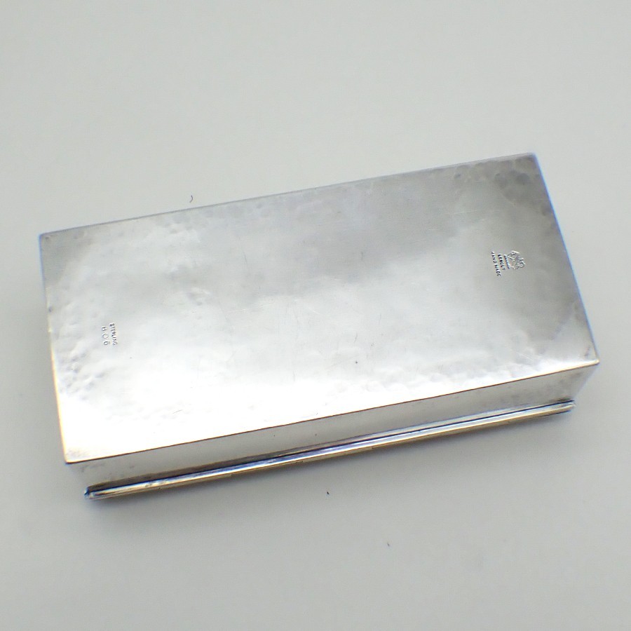 Arts and Crafts Rectangular Box Lebolt Sterling Silver Mono PDW Inscribed Inside