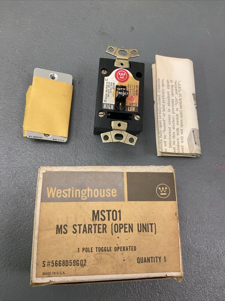 Westinghouse MST01 MS Single Phase Starter- ECS