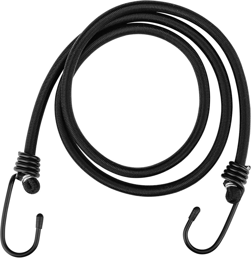 48 inch Black Bungee Cords with Hooks, 2 Pack