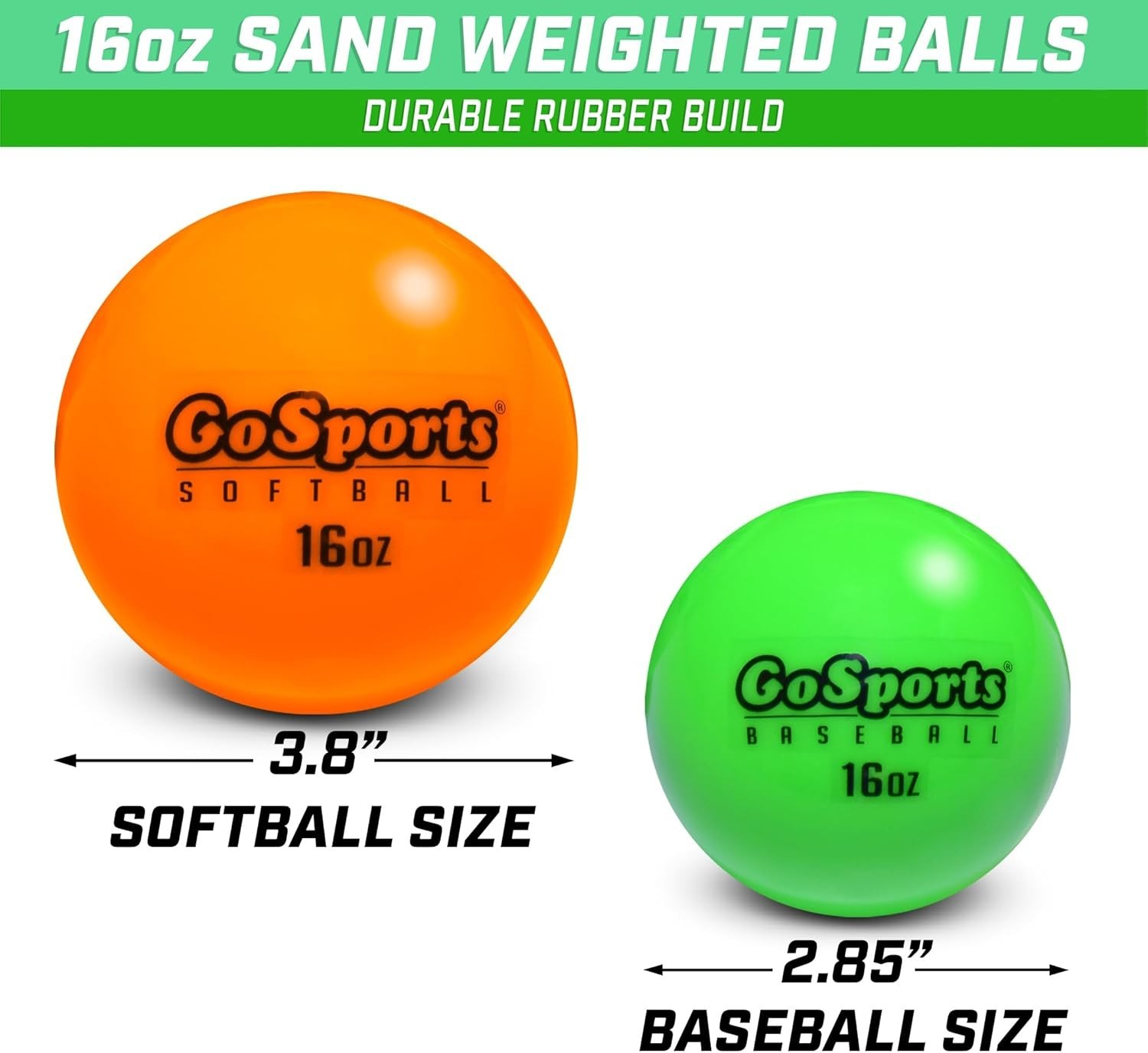 Weighted Training Ball Set Hitting/Pitching Baseball Heavy Duty 6 Pack Green New