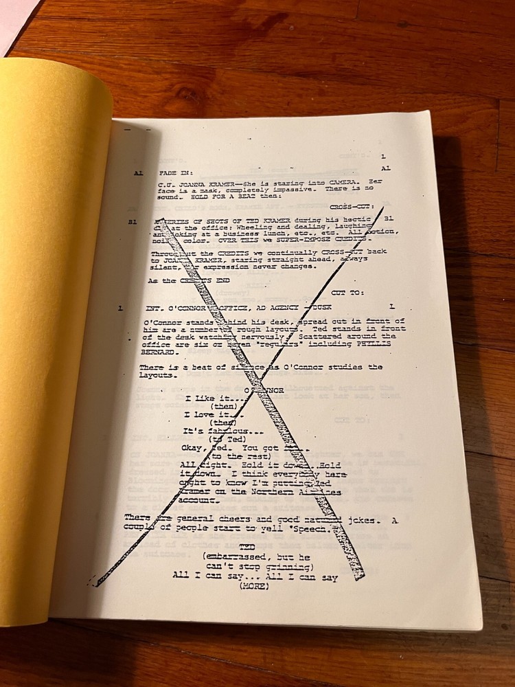 KRAMER VS KRAMER Original Script 1978 4th Draft Dustin Hoffman Meryl Streep