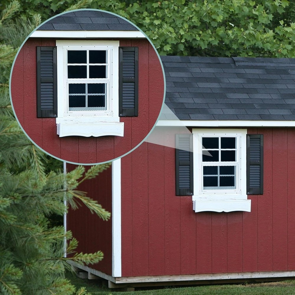 2 Pack 12''x18'' Shed Windows, Small Sliding Windows, White Flush Mount Pack