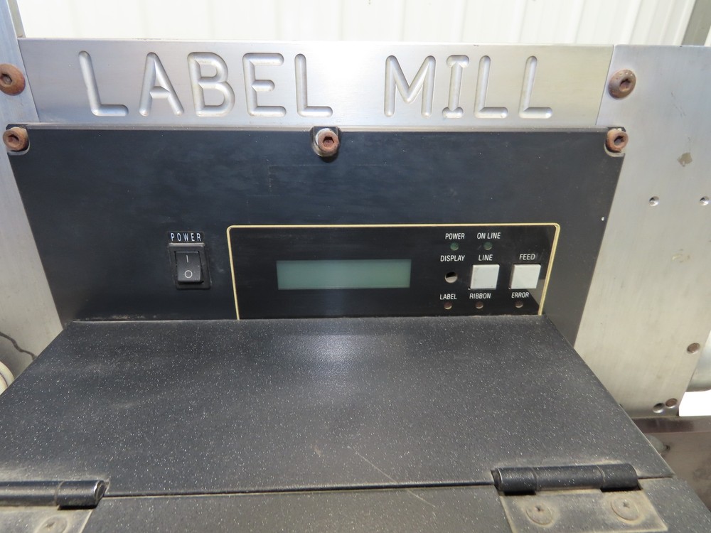Sato M-8485S Label Mill Barcode Printer Labeler Pneumatic Blower Applicator