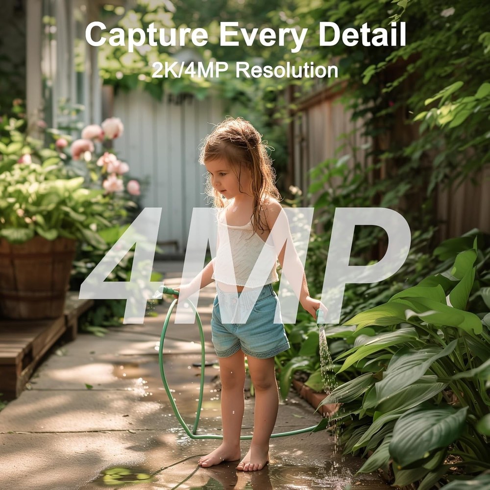 4PCS Wireless Outdoor Security Camera 2K Battery-Powered Camera 3MP Home Camera