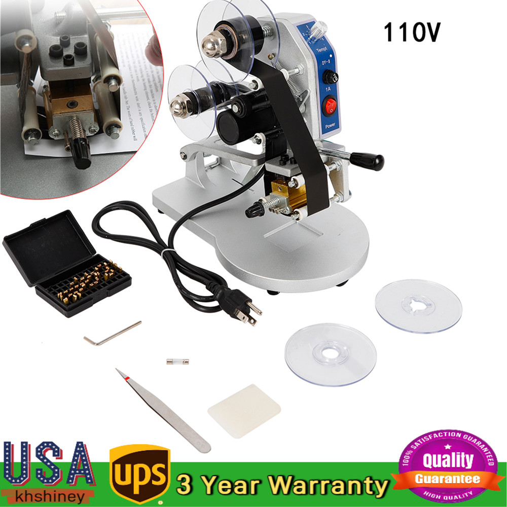 Hot Stamp Printer 110V Ribbon Manual Hot Foil Stamping Printer Date Code Machine