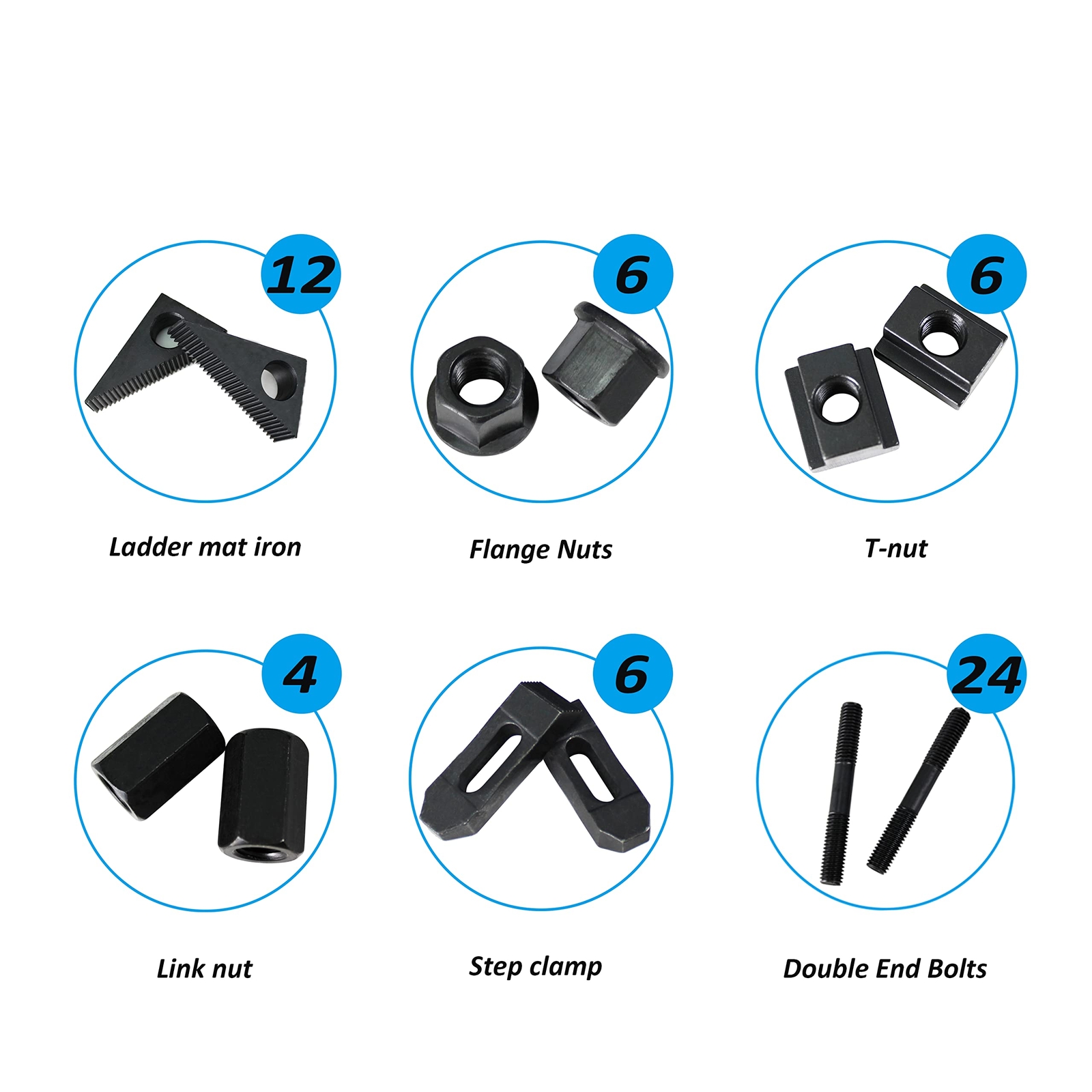 HFS(R) 52 Pcs 9/16" Slot 1/2"-13 Stud Hold Down Clamp Set Kit For Bridgeport