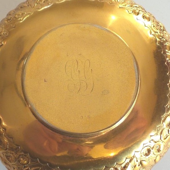 Sterling Silver Gilt Repousse 4.5" Lidded Box