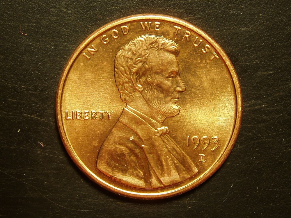 1993-D  ONE UNC LINCOLN MEMORIAL CENT #10
