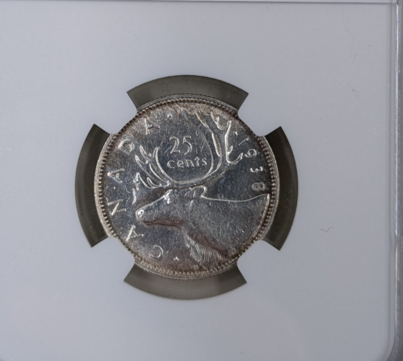1938 Canada 25C NGC AU58