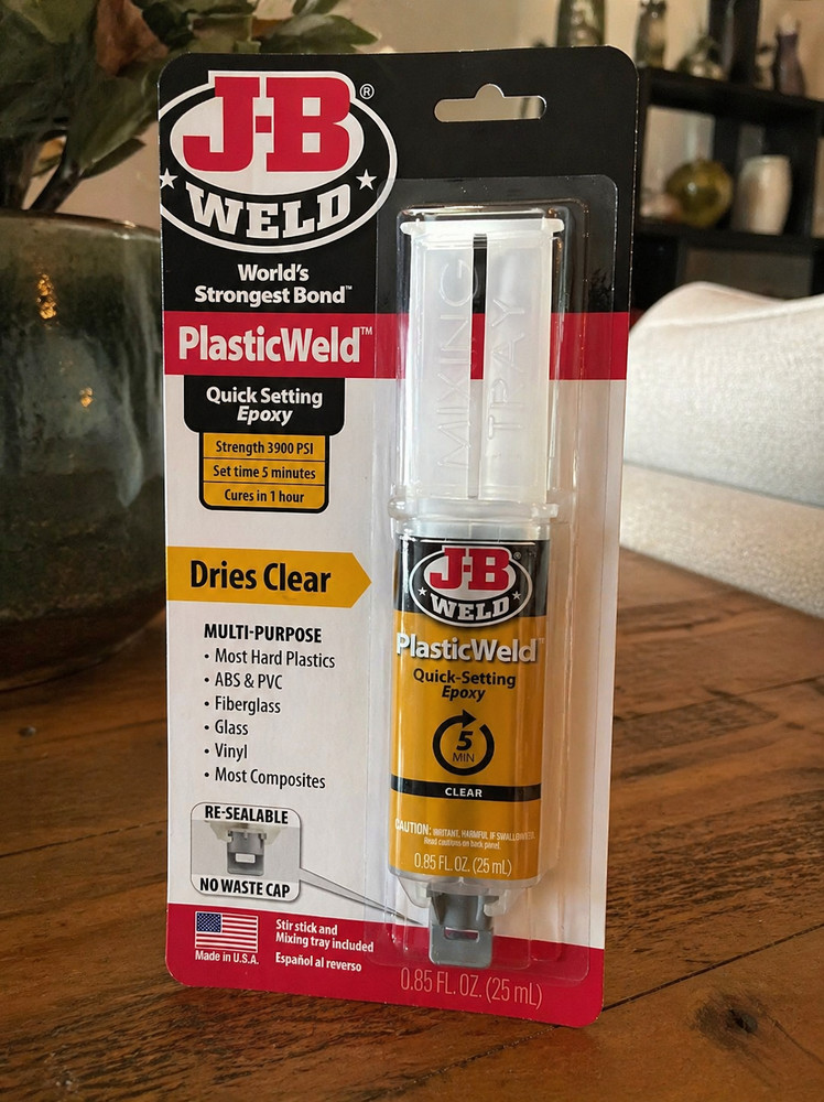 JB Weld 50132 Plasticweld Quick-Setting Epoxy Glue - Translucent Yellow - 25 Ml