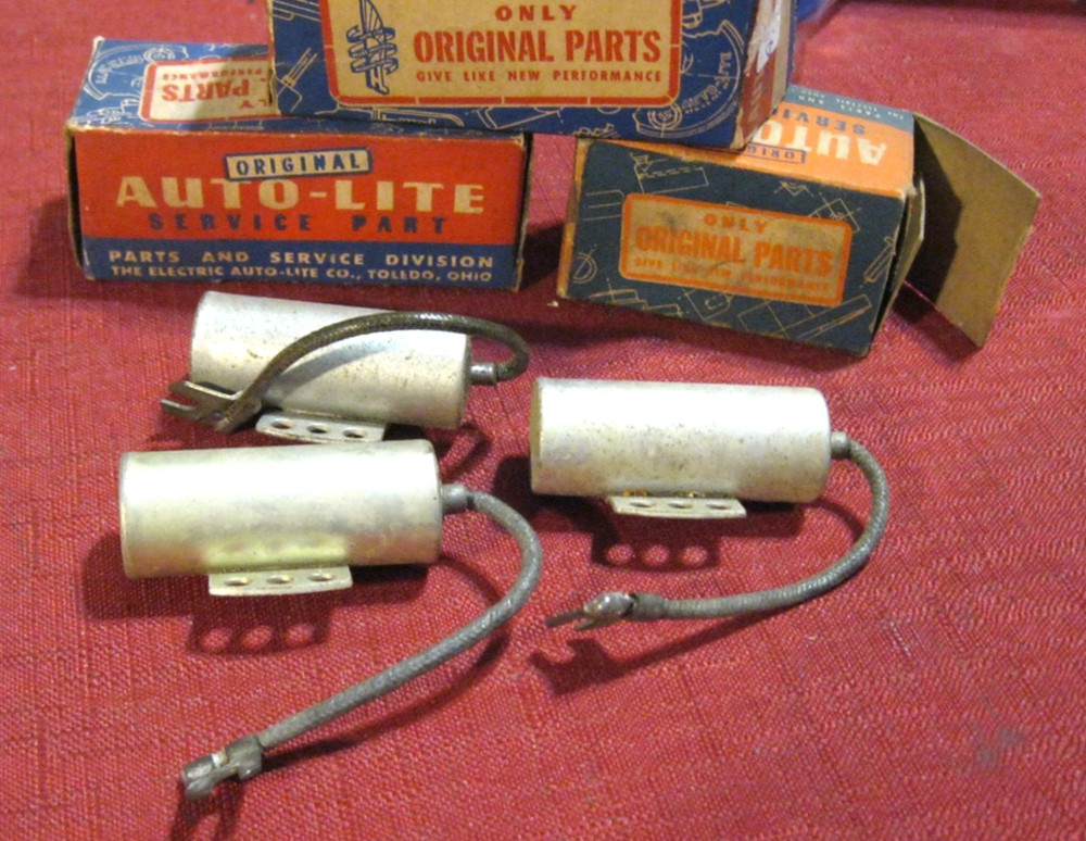 NOS 1939-1948 Nash ignition condenser lot, 3  Boxes, Auto-lite