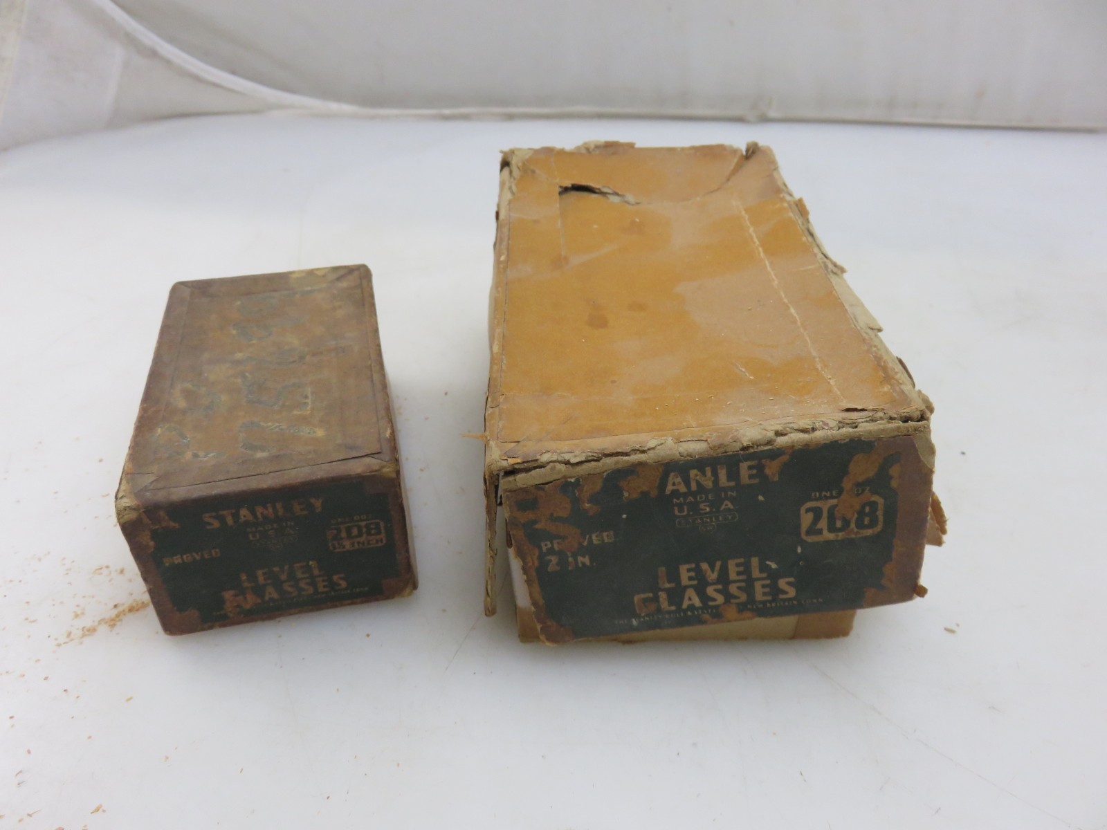 Stanley 208 Proved Level Glasses Vial 1.5" & 2" 4pc Total Vintage Made In USA