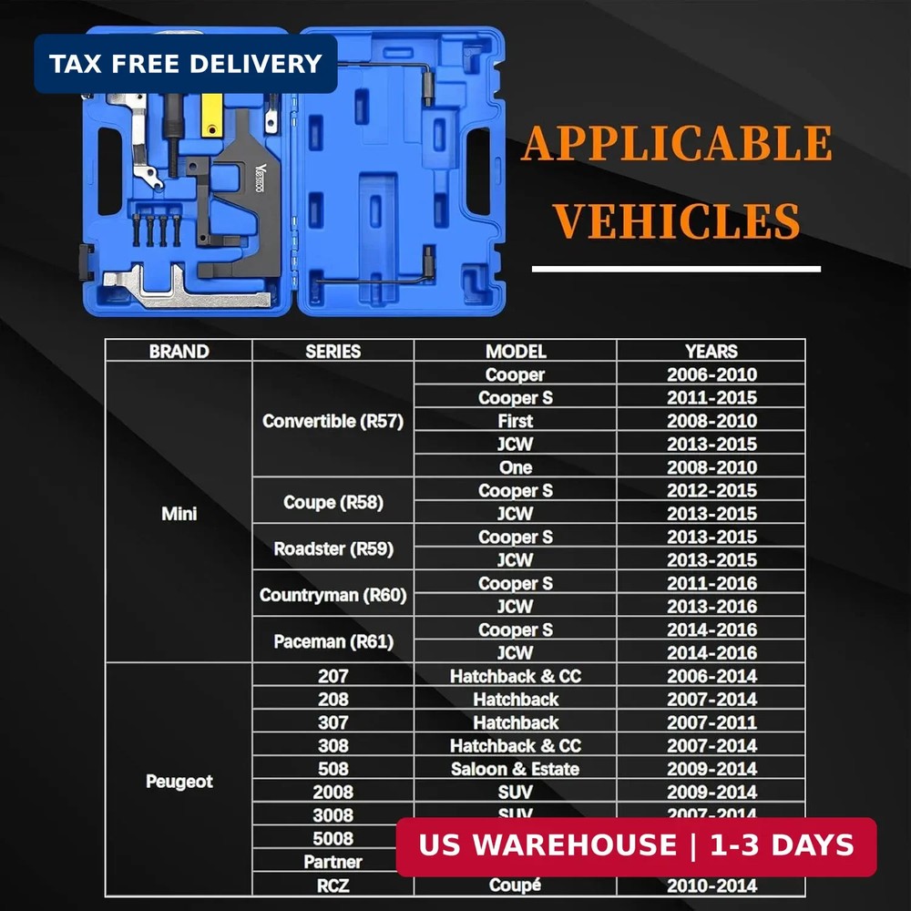 Camshaft Alignment Timing Tool Kit, Engine Locking Timing Tool Compatible with B