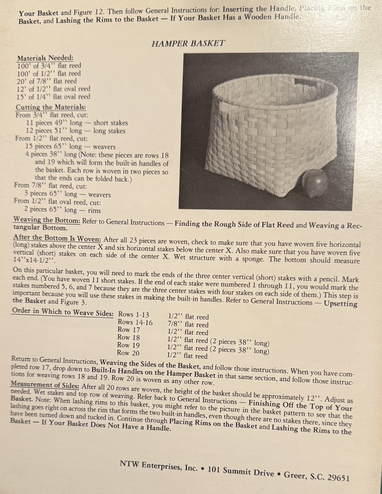 5 Basketry Pamphets