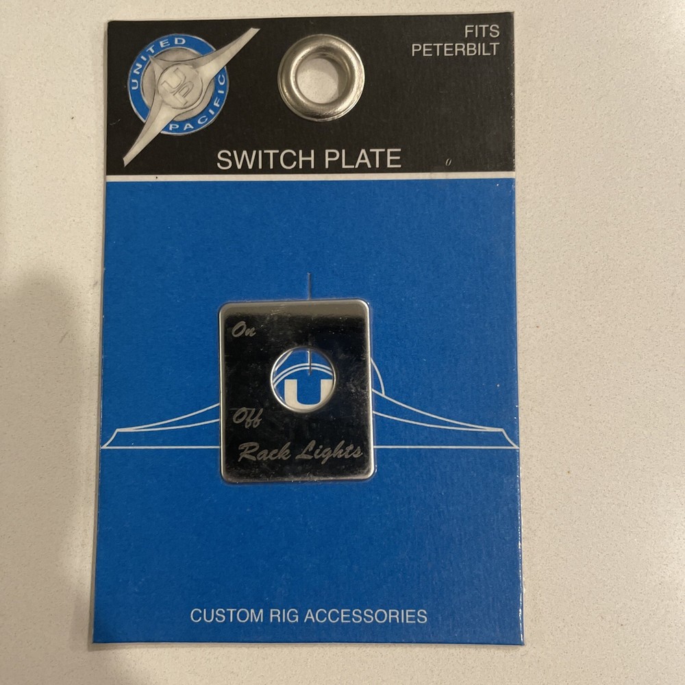 UP Toggle Switch Plate for Peterbilt Rack Light Stainless Steel Etched #48462