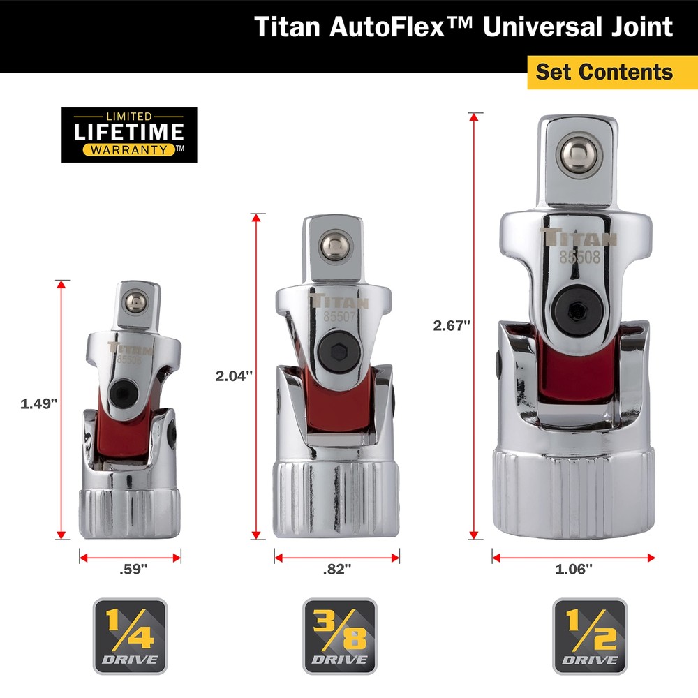 Titan Tools 3 pc. Auto Flex Universal Joint (85505)