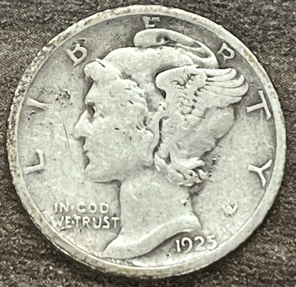Better Date VG+ 1925-S Mercury Silver Dime
