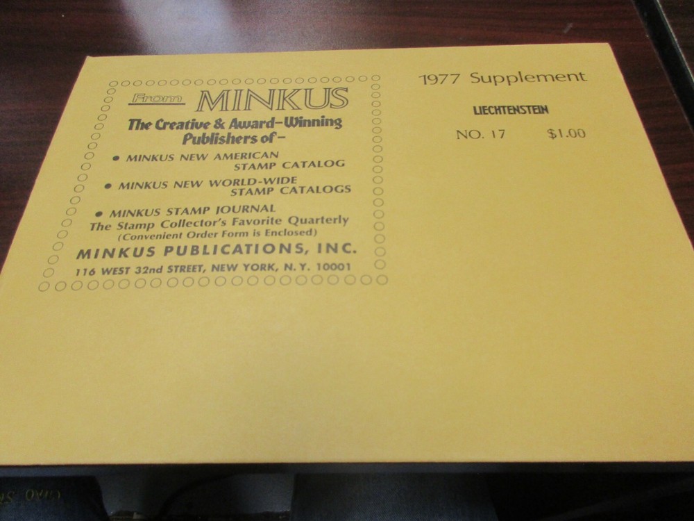 "MINKUS" ALBUM PAGES  1977  SUPPLEMENT LIECHTENSTEIN   W/FREE SHP.