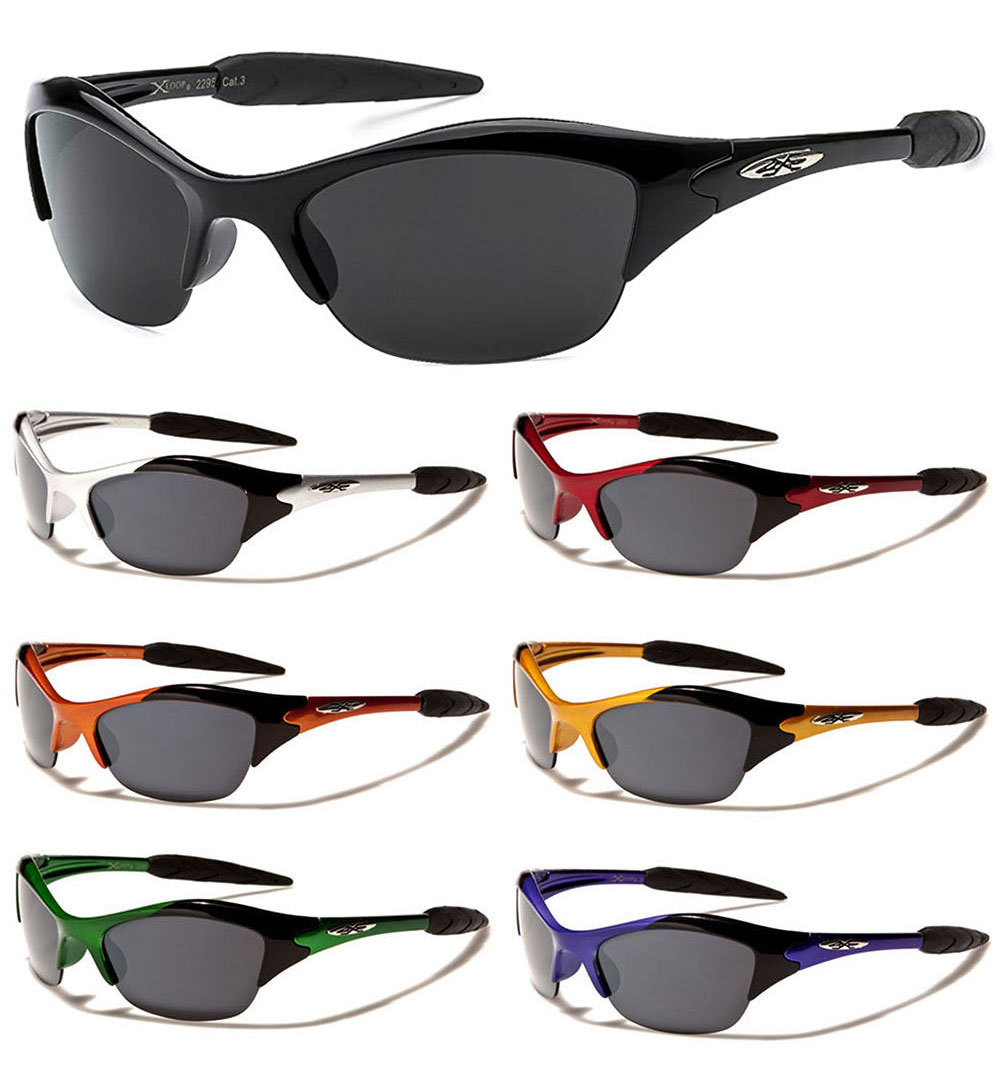 2 Pairs Kids X-Loop Sport Wrap Semi Rimless Sunglasses UV Protect Boy Girl 2295