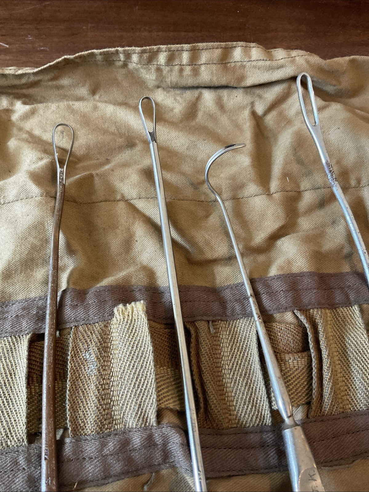 Lot Set Of Vintage Military Curette Field Surgical Instruments Tools