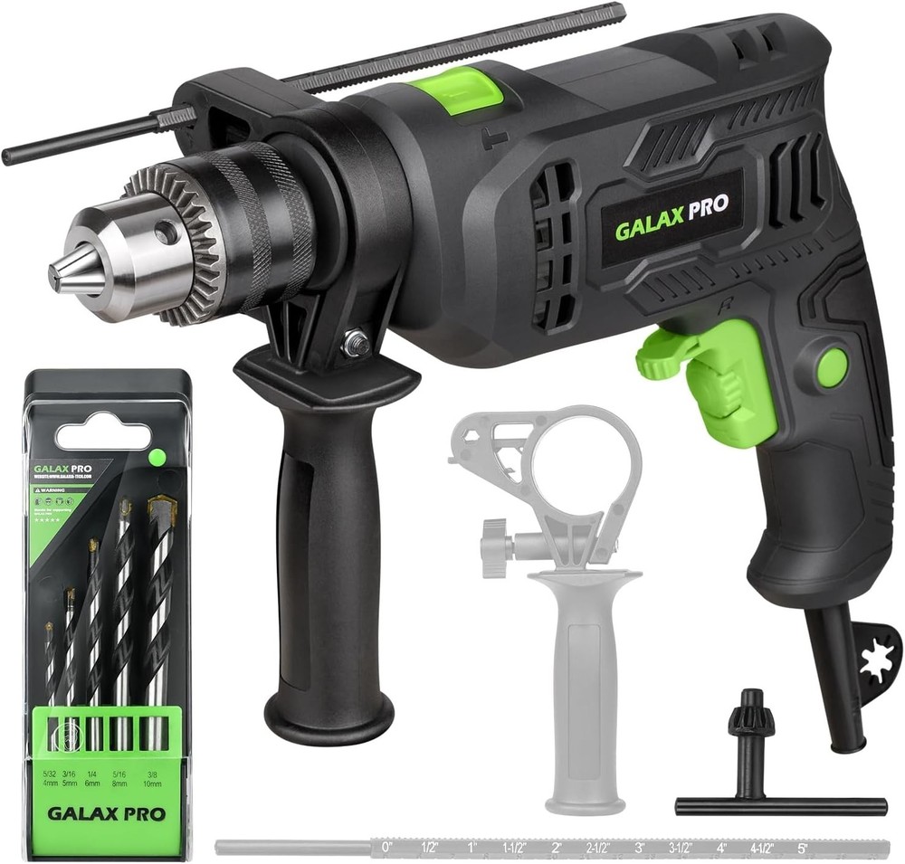 Dual-Function Hammer & Drill with 5pcs Bit