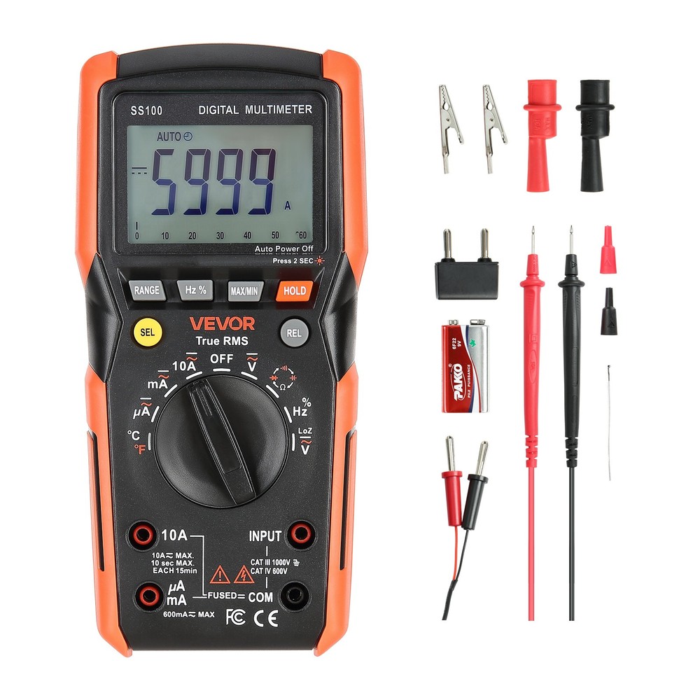 VEVOR Digital Multimeter 6000-Count TRMS Voltmeter Current Tester Auto-Ranging