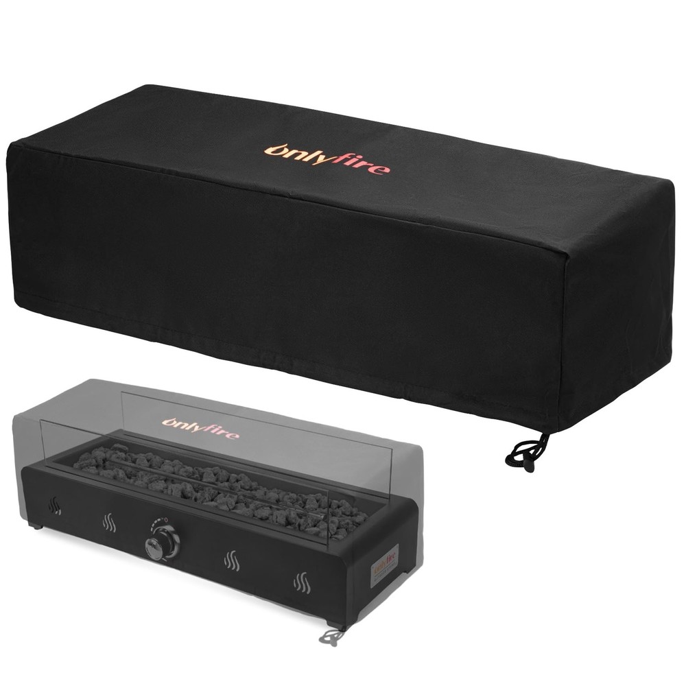 Fire Pit Cover, 28 Inch Tabletop Fire Pit Cover Rectangular UV Resistant and ...