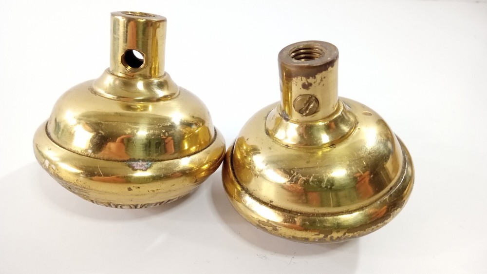 Two Brass Victorian Style Ornate Door Knobs doorknob