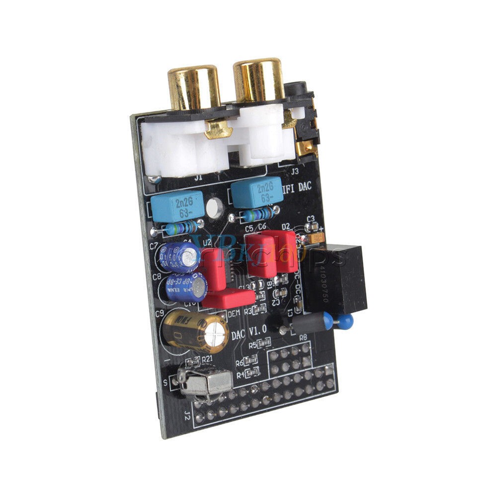 Black HIFI DAC Audio Sound Card Module I2S Interface For Raspberry Pi B Version