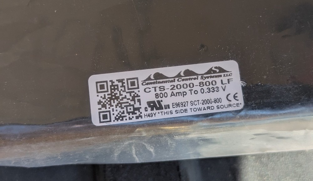 (2) Continental Control Systems CTS-2000-800-LF 800A CTs