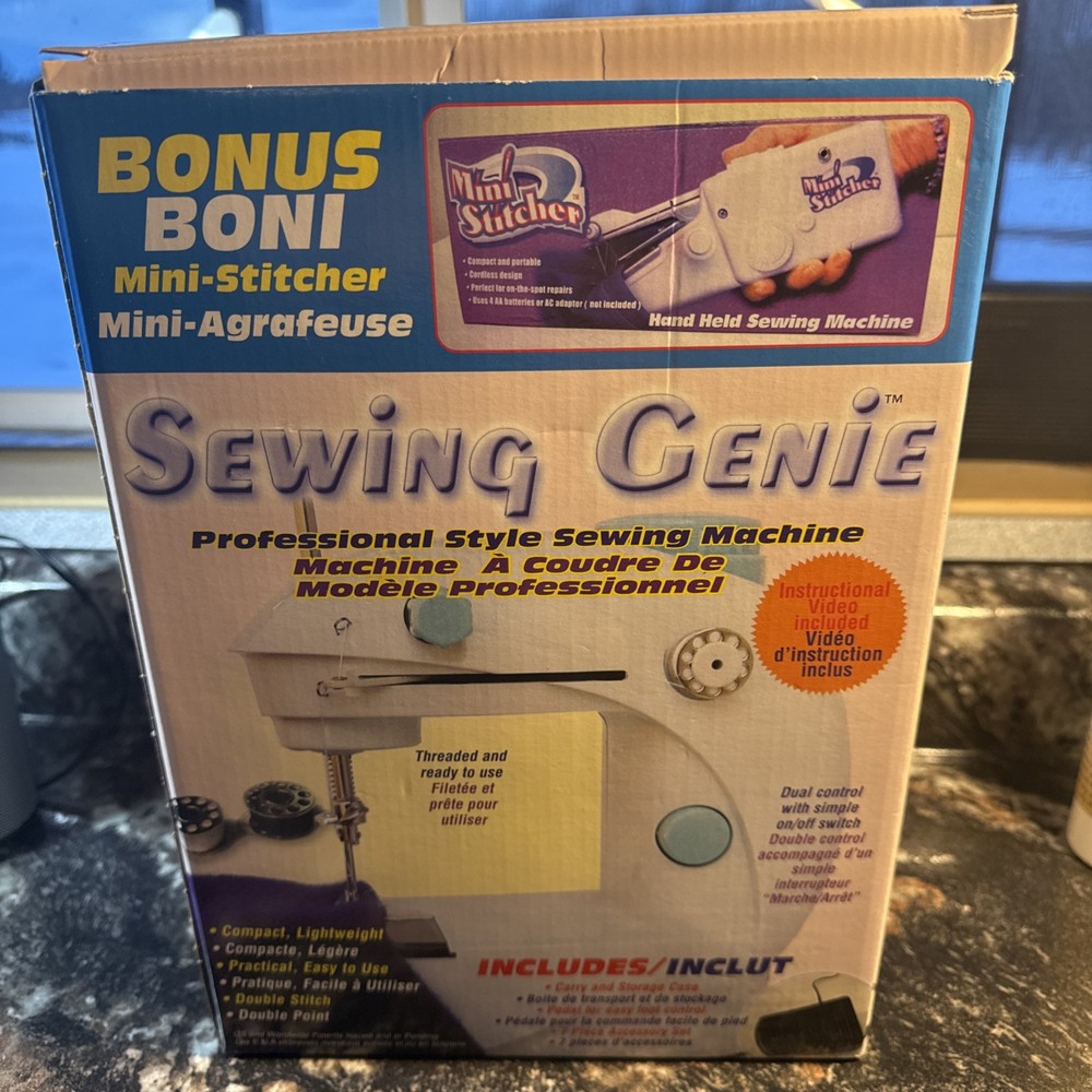 Sewing Genie Mini Sewing Machine With Bonus Mini-Stitcher EUC