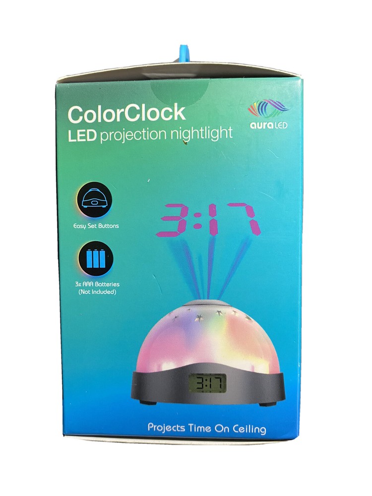 Aura led color clock led projection nightlight