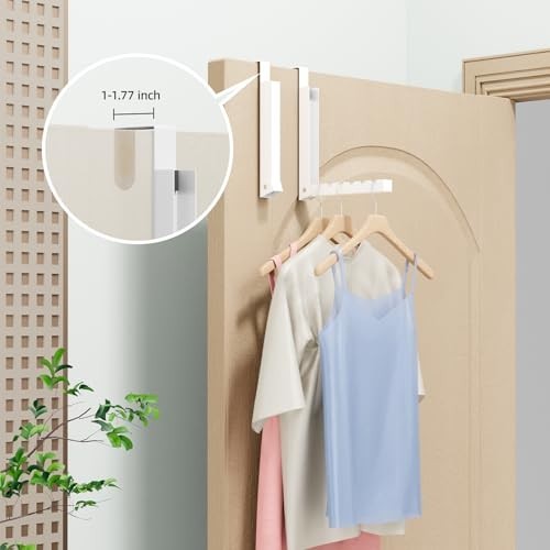Over Door Folding Clothes Drying Rack & Coat Hanger - Compact, Portable 2 Pack