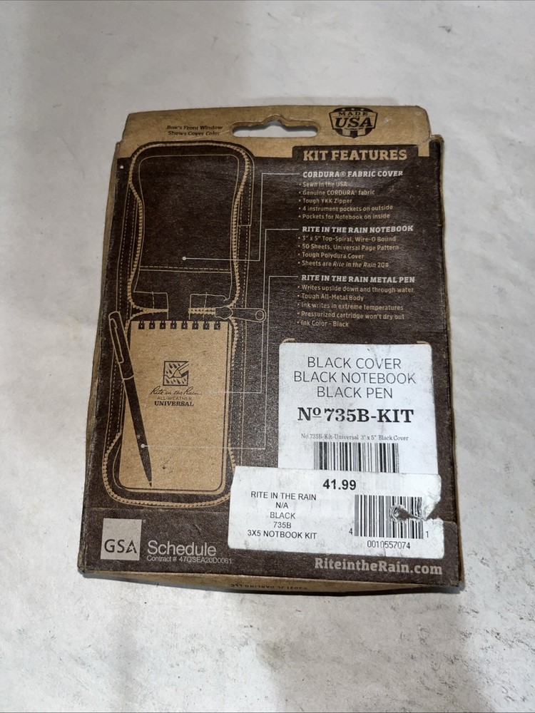 Rite In The Rain Notebook Kit Black With Notebook Included And Defects