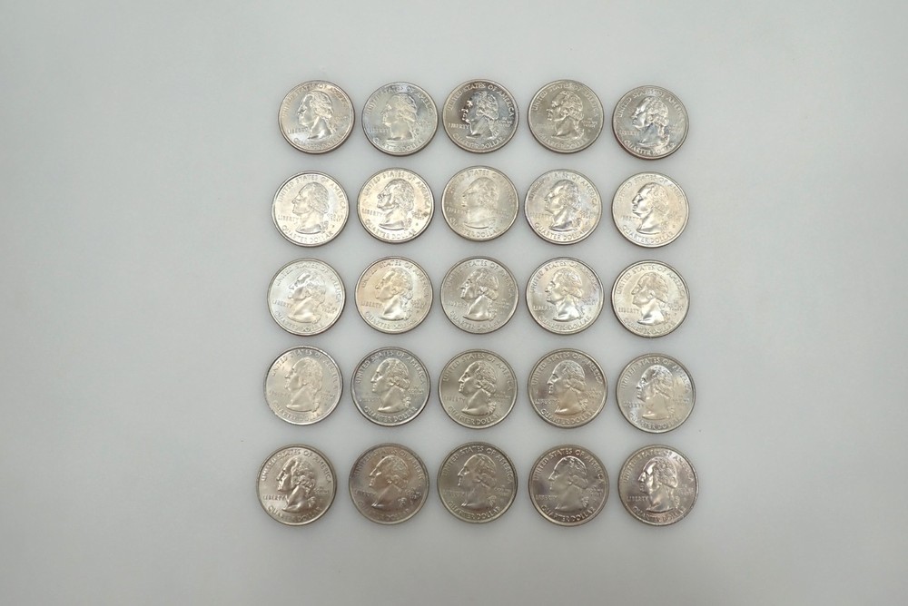 25 Colorized US State Quarters Collection Painted Statehood Quarters Set
